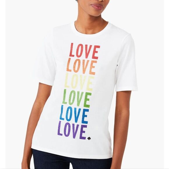 Kate Spade -326 Rainbow Love Pride & Joy‎ t-shirt XS - Picture 1 of 9